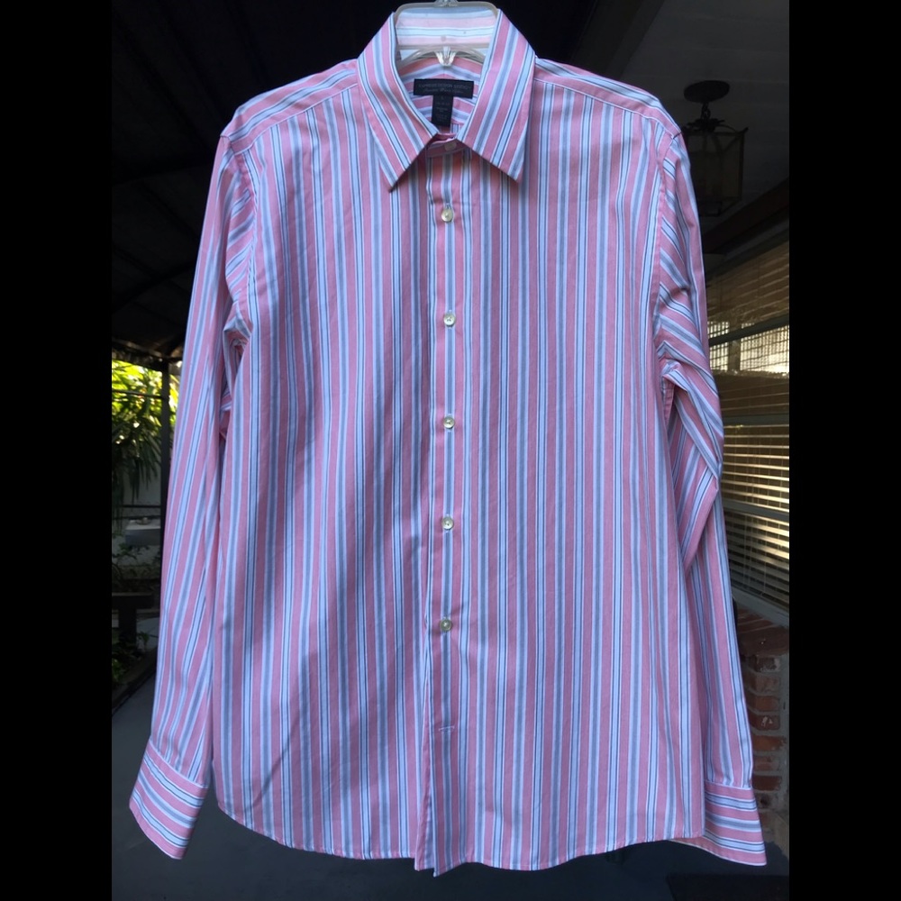 EXPRESS DESIGN STUDIO, Premium Woven Cotton, size L 16- 16 1/2 ,MODERN FIT New